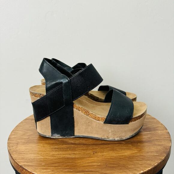 Pierre Dumas Hester Black Leather Strappy Sandals Women’s Size 6.5 - Picture 4 of 10